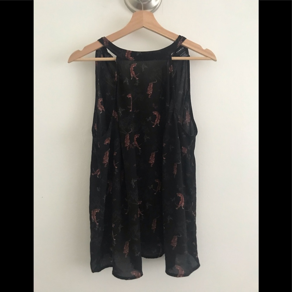TIGER GAUZE HIGH NECK TANK